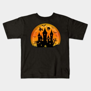 Spooky Moon Halloween Witch Monster Ghost Pumpkin 11 Kids T-Shirt